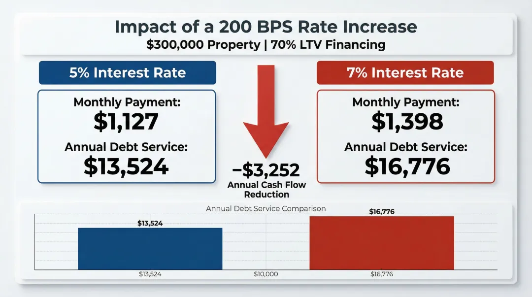 Interest rate sensitivity impact on annual real estate cash flow net returns
