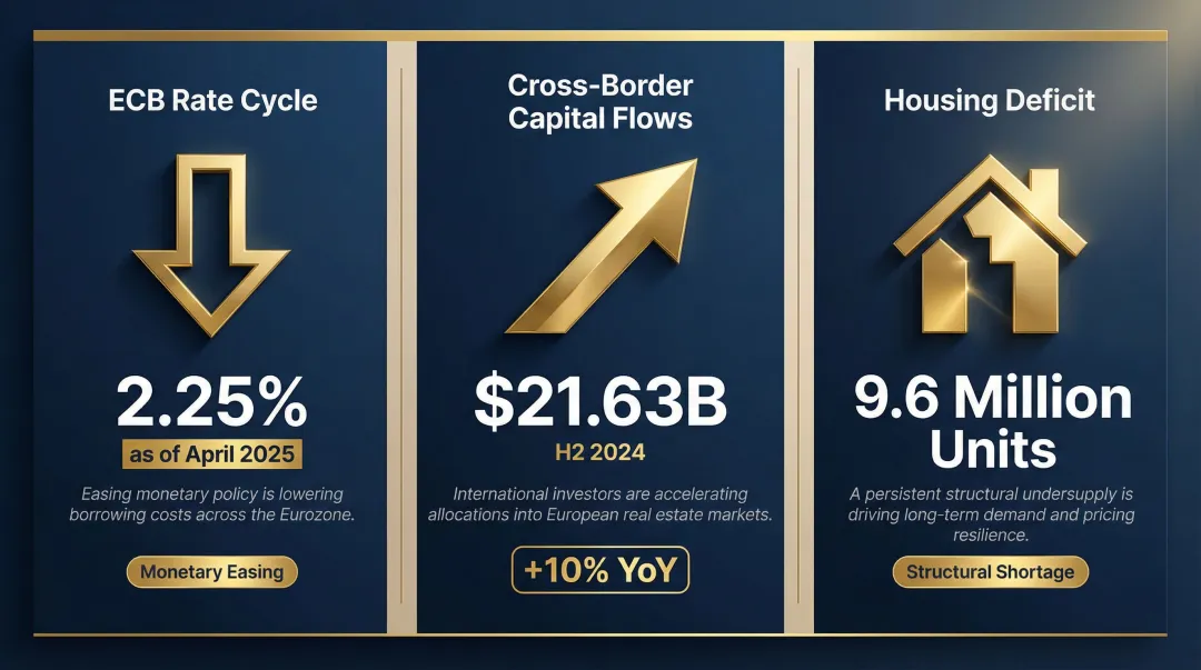 Three European real estate macro drivers ECB rates capital flows housing deficit