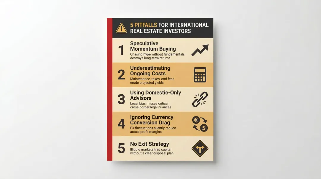 Five common international real estate pitfalls warning signs for US investors abroad