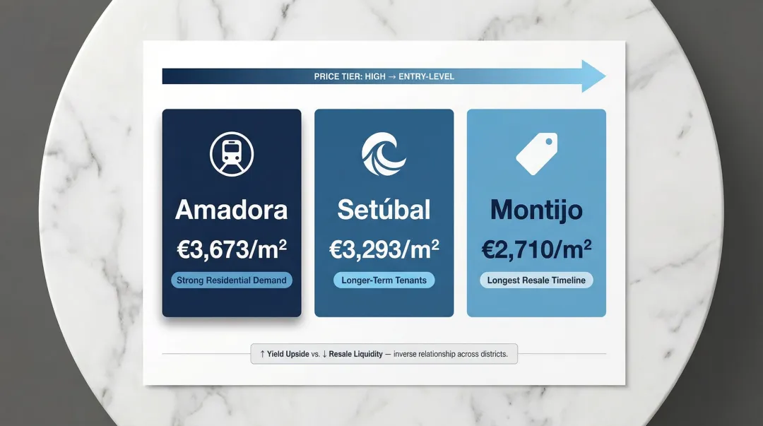 Lisbon peripheral district price per square meter comparison map infographic 2025