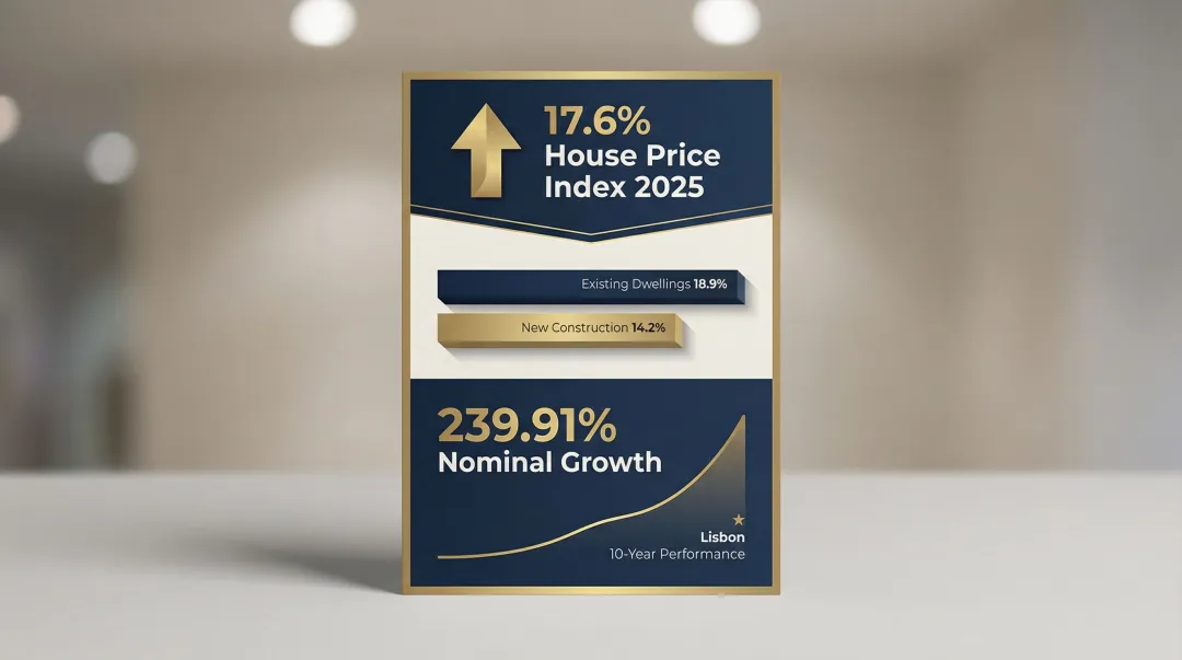 Portugal house price growth 239 percent over 10 years capital appreciation infographic
