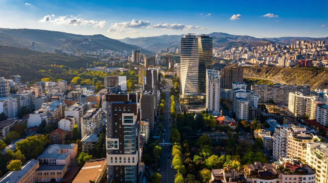 Tbilisi Georgia luxury residential district skyline showing premium urban real estate