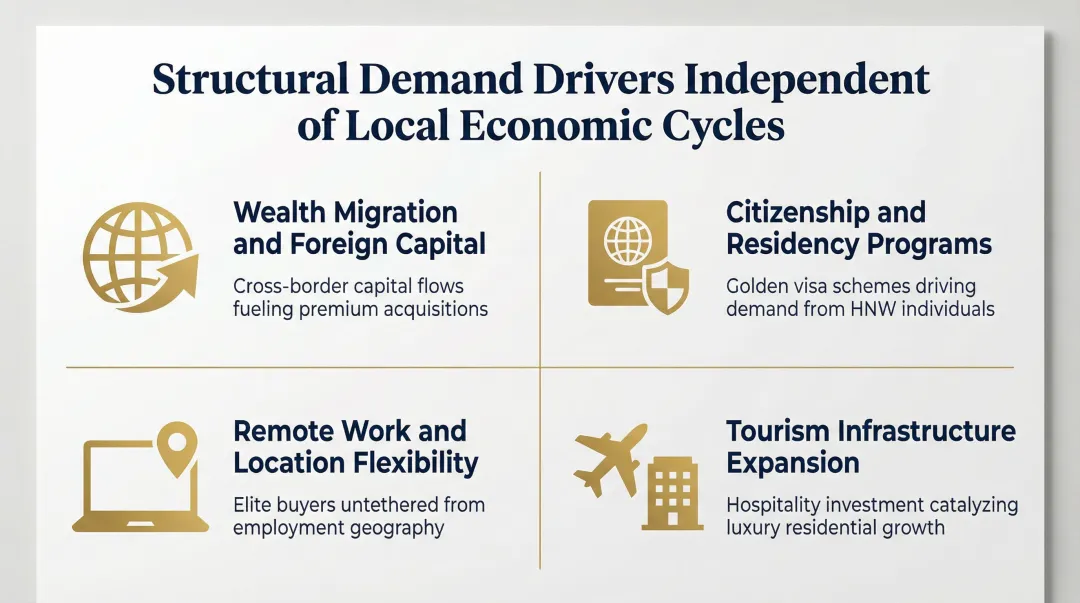 Four structural demand drivers supporting high-end real estate investment returns