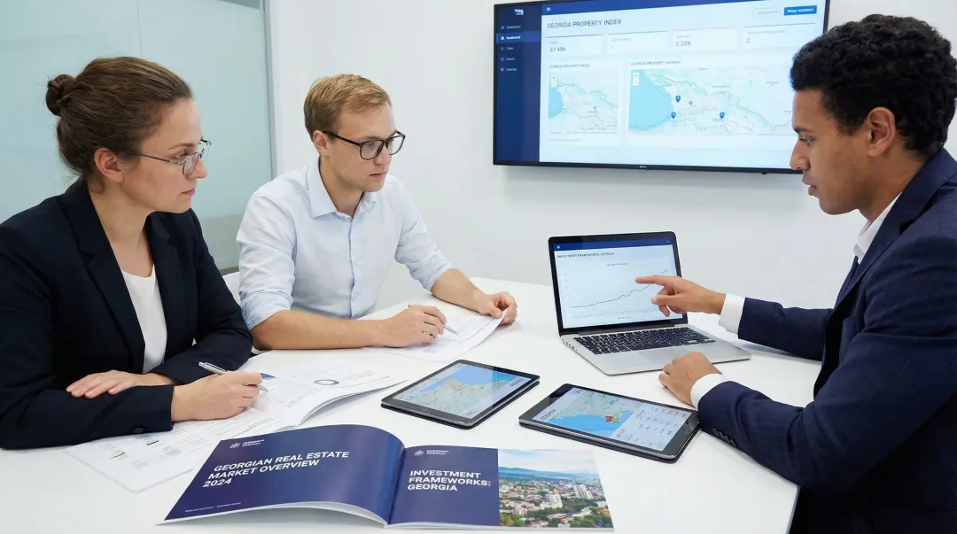 Alori International Holdings team reviewing Georgia real estate investment opportunities and data