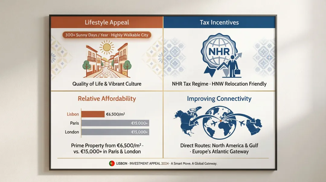 Four key investment drivers attracting buyers to prime Lisbon Portugal real estate