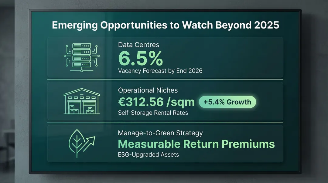 Three emerging European real estate asset classes data centres self-storage manage-to-green strategy