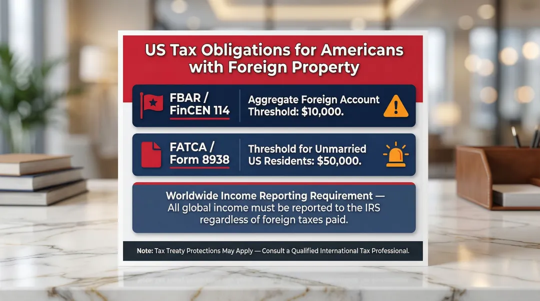 US tax filing requirements for Americans owning foreign property FBAR FATCA obligations checklist