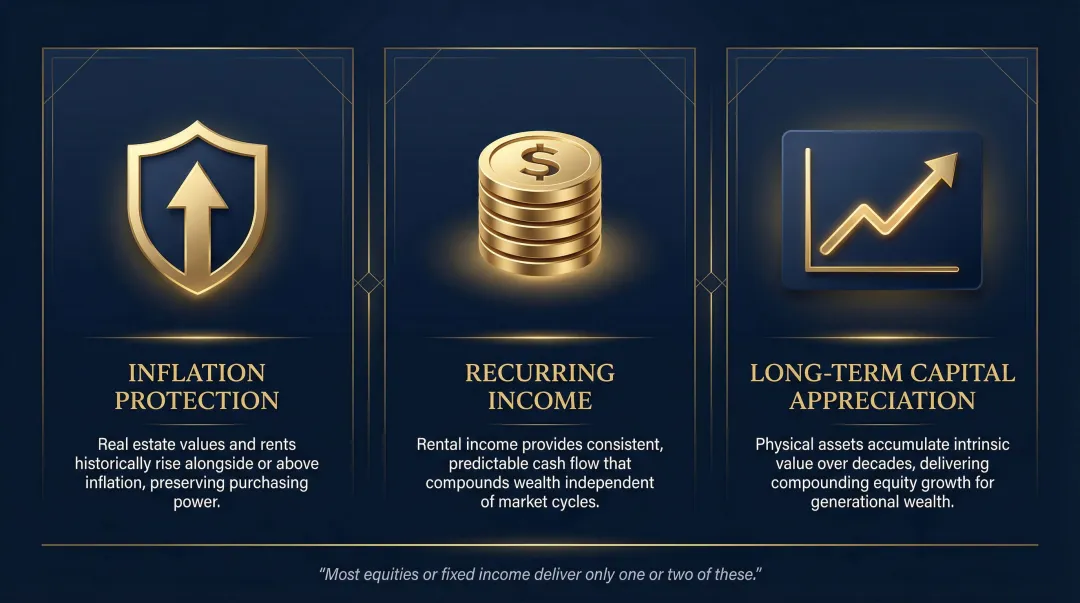 Three core benefits of real estate in high-net-worth investment portfolios