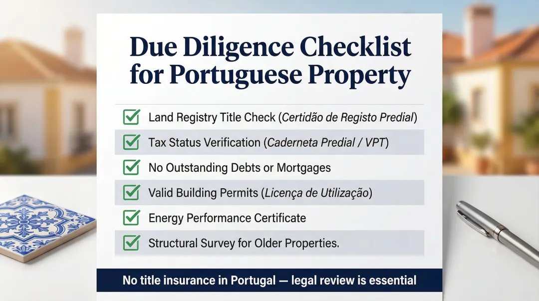Portugal property due diligence checklist six step verification process for foreign buyers