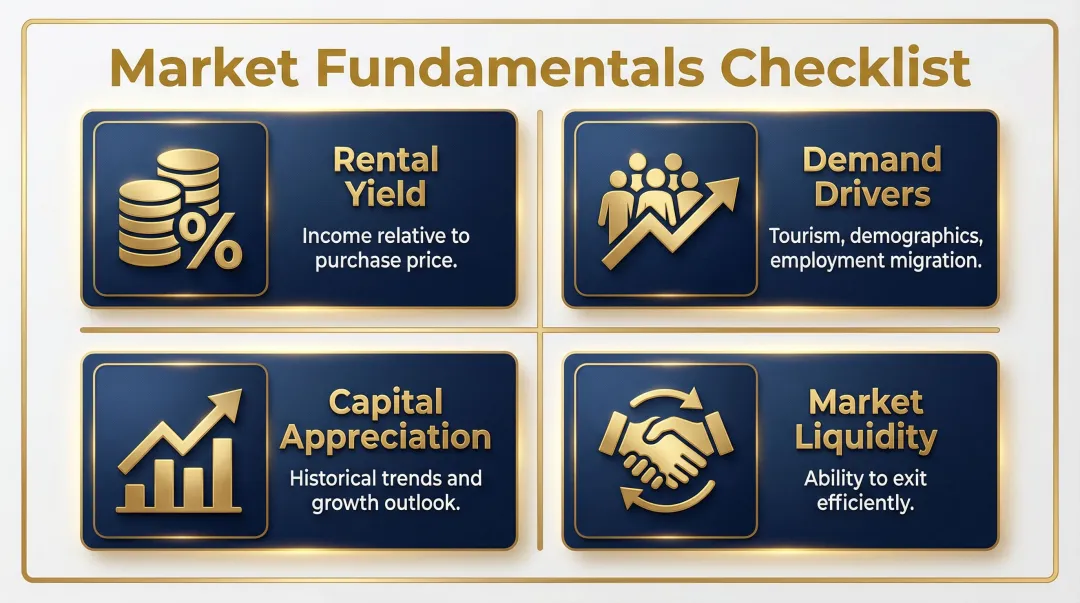Four key investment fundamentals checklist for European property market evaluation