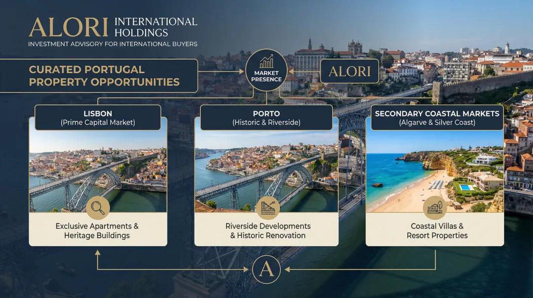 Alori International Holdings Portugal property portfolio showing Lisbon and Porto market opportunities