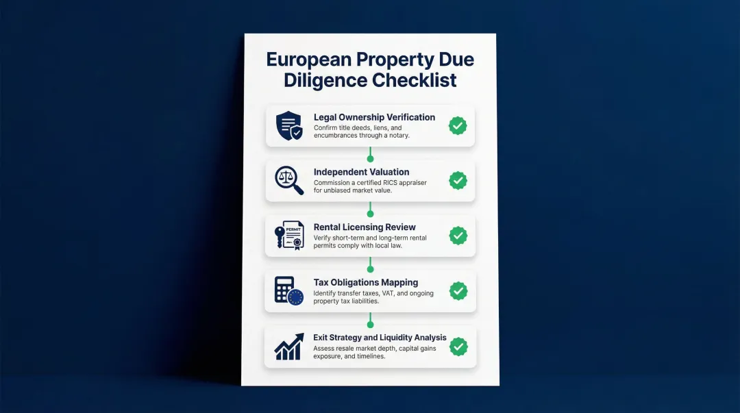 5-step European property due diligence checklist process for American buyers