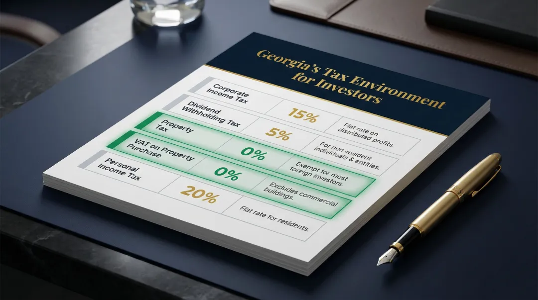 Georgia real estate tax advantages comparison table for foreign property investors
