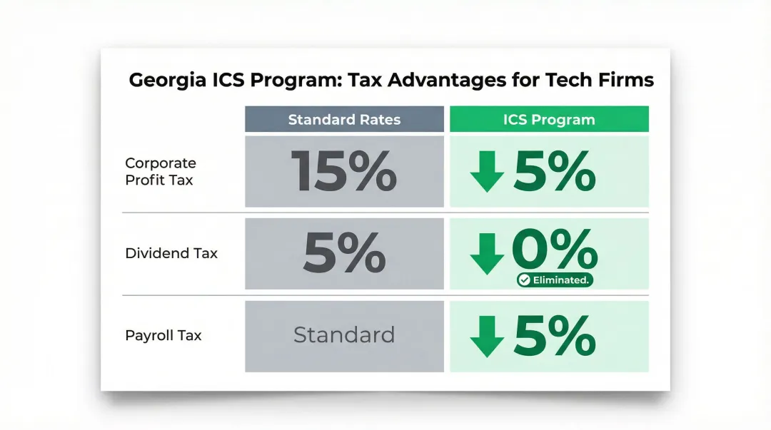 Georgia International Company Status ICS tax benefits compared to standard rates