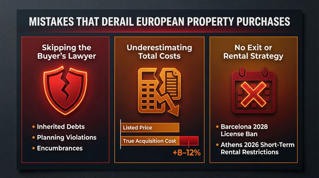 Three most common mistakes non-citizen European property buyers make and consequences