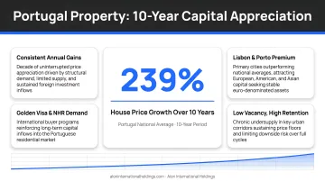 Portugal house price growth 239 percent over 10 years capital appreciation infographic