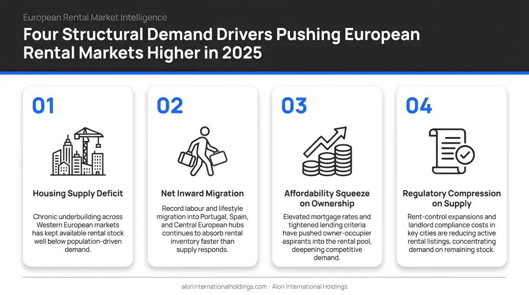 Four structural demand drivers pushing European rental markets higher in 2025