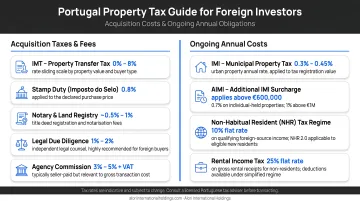Portugal property tax structure for foreign investors acquisition and ongoing costs breakdown