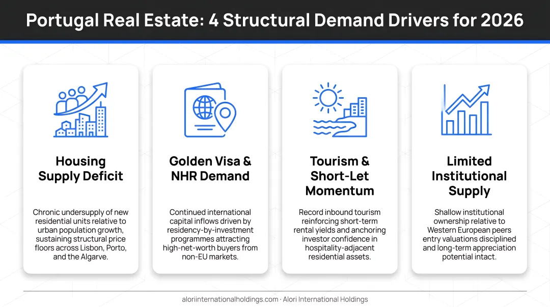 Four structural demand drivers supporting Portugal real estate market in 2026