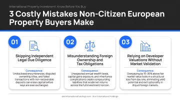 Three most common mistakes non-citizen European property buyers make and consequences