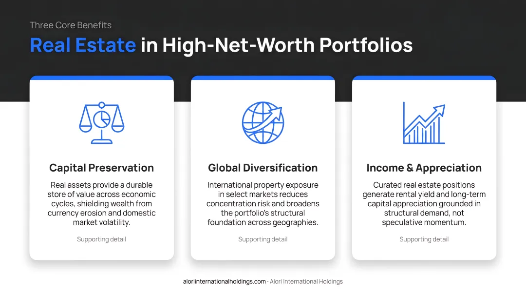 Three core benefits of real estate in high-net-worth investment portfolios