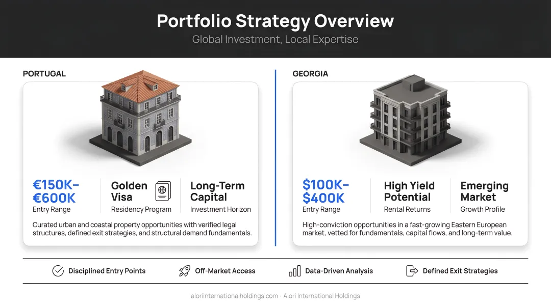 Alori International Holdings portfolio strategy overview highlighting Portugal and Georgia markets