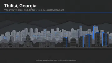 Tbilisi Georgia modern cityscape skyline with residential and commercial development