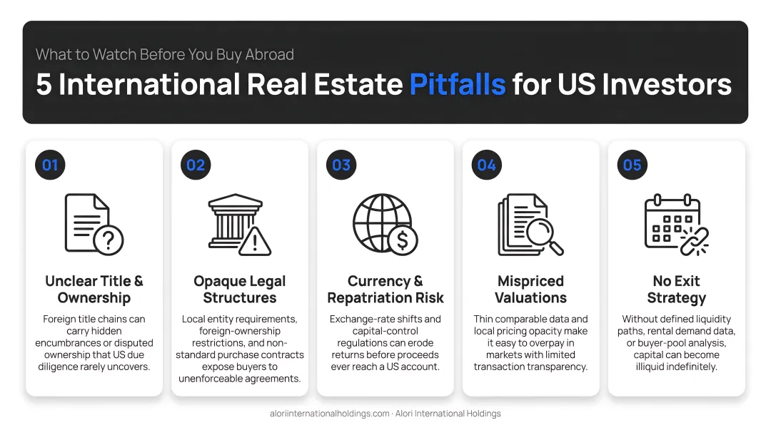 Five common international real estate pitfalls warning signs for US investors abroad
