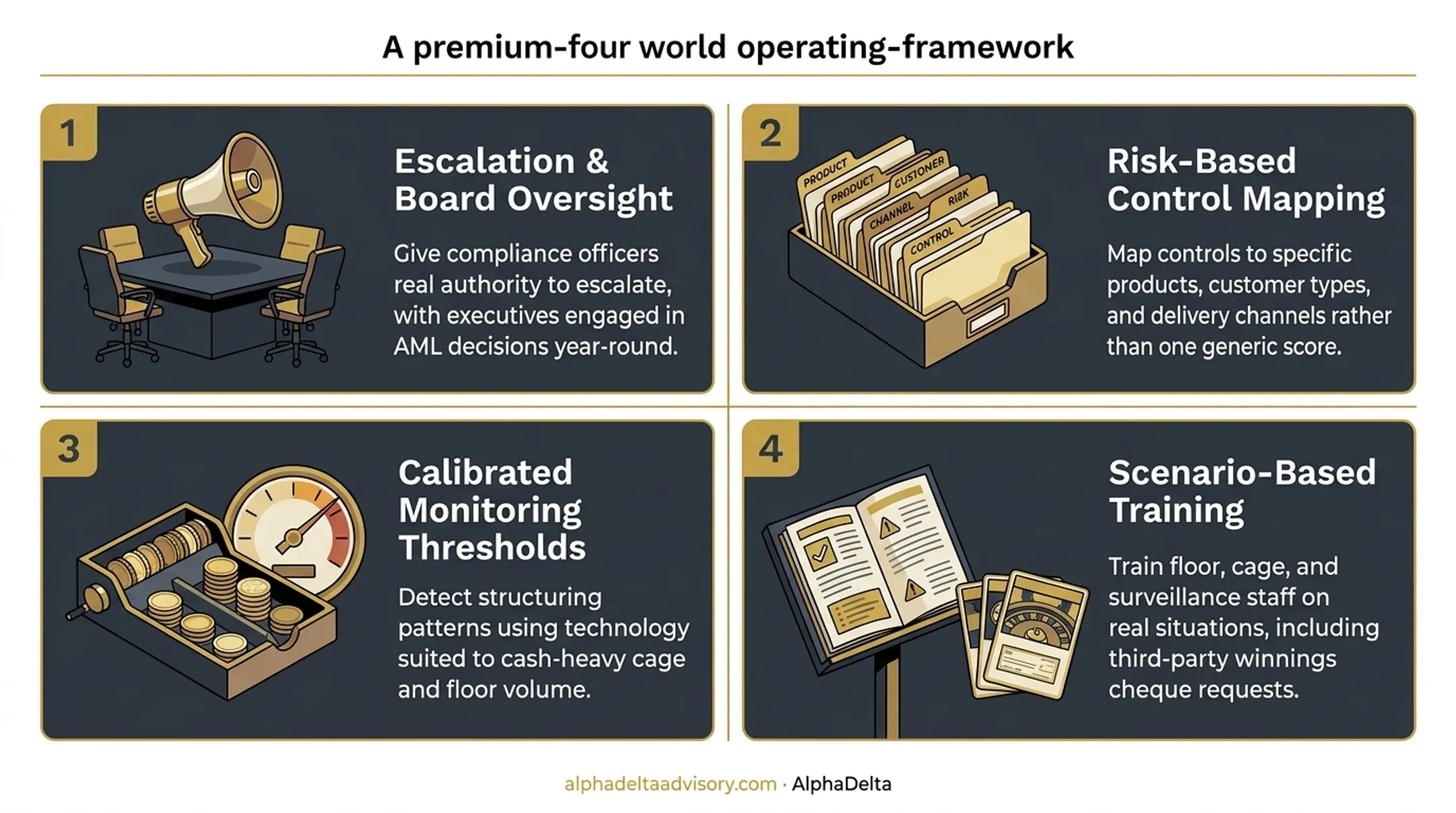 Four operational pillars for effective casino AML compliance program design