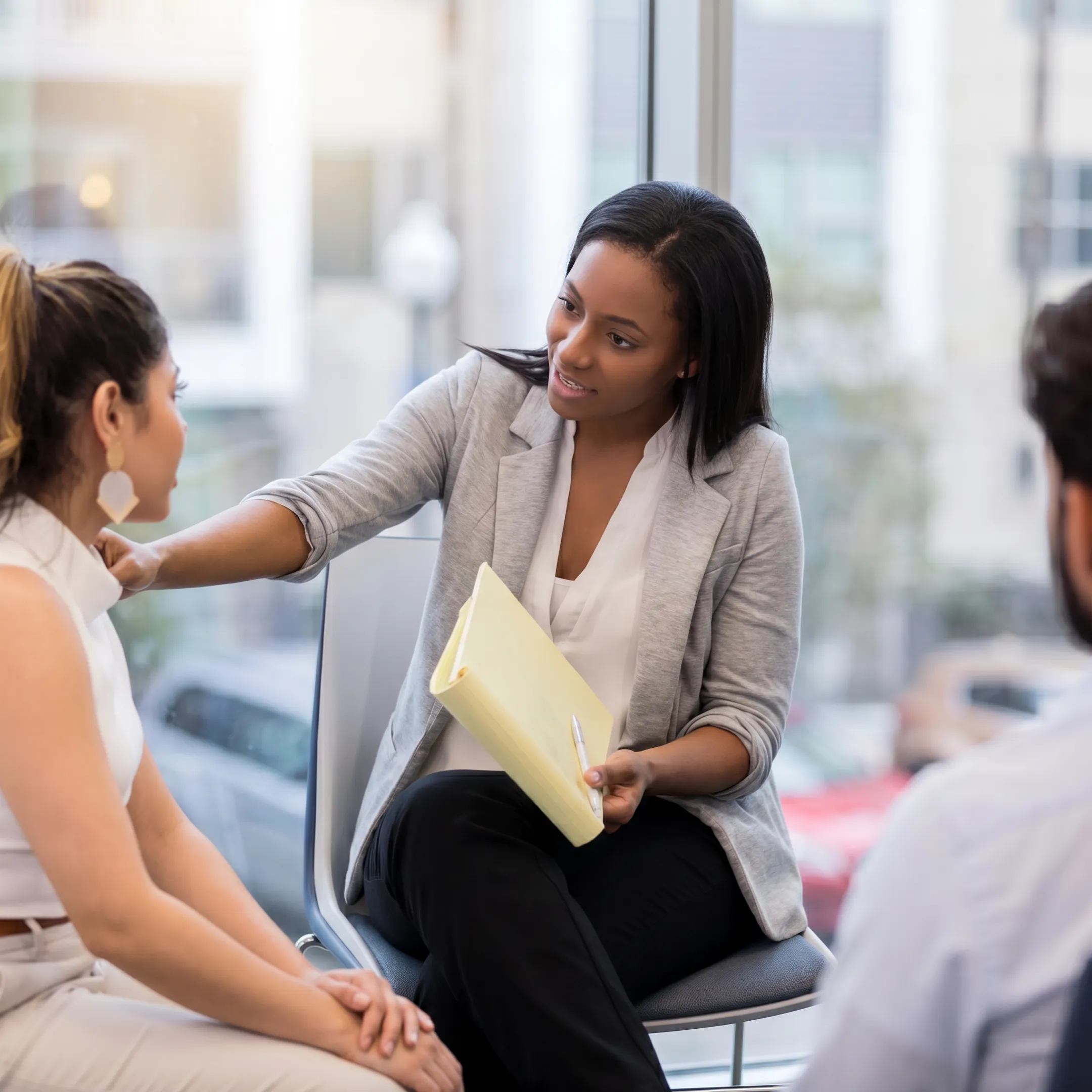 Behavioral health professionals providing supportive crisis intervention to an adult client