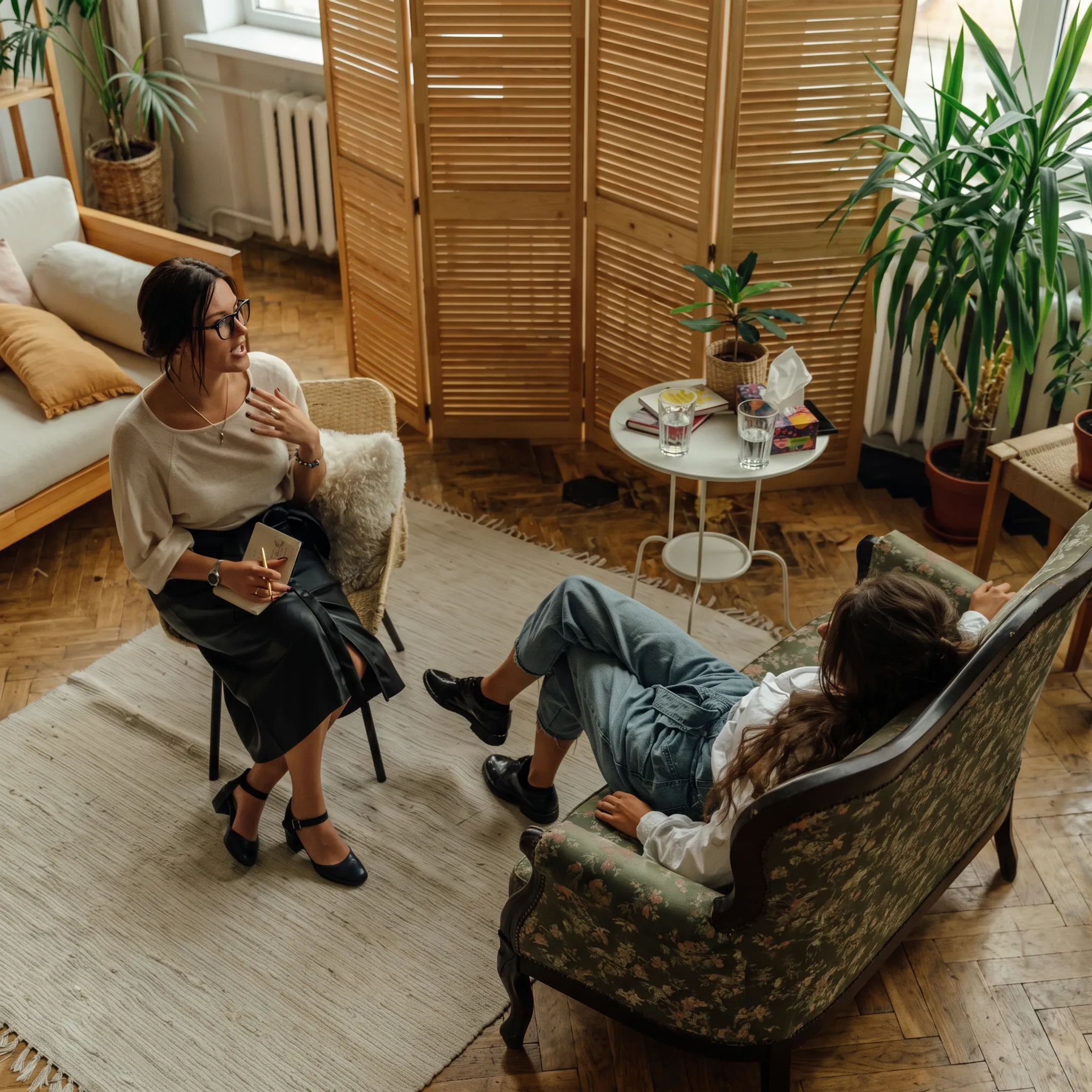 Clinician supporting an adult during a mental health crisis assessment