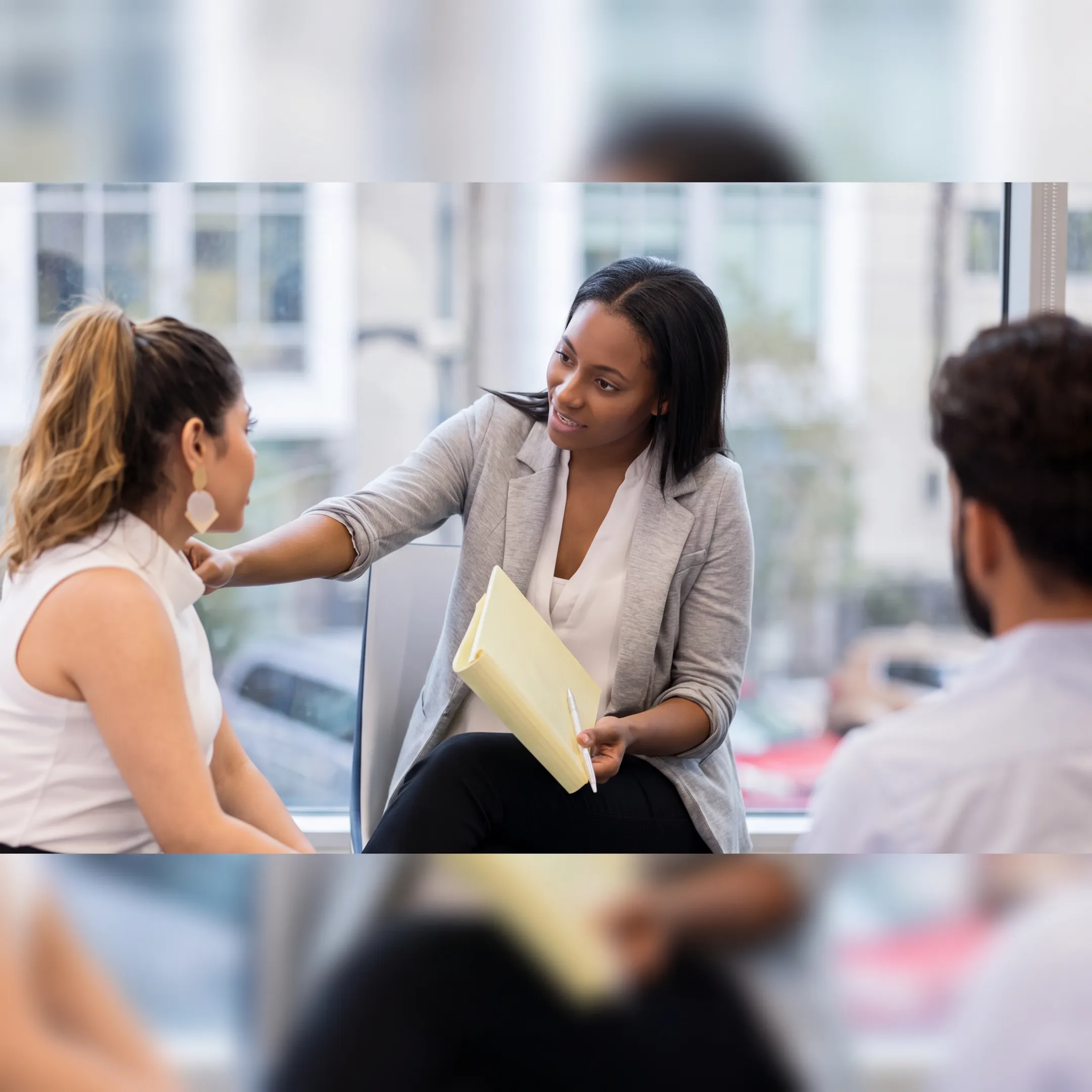 Behavioral health clinician discussing a safety plan with an adult client
