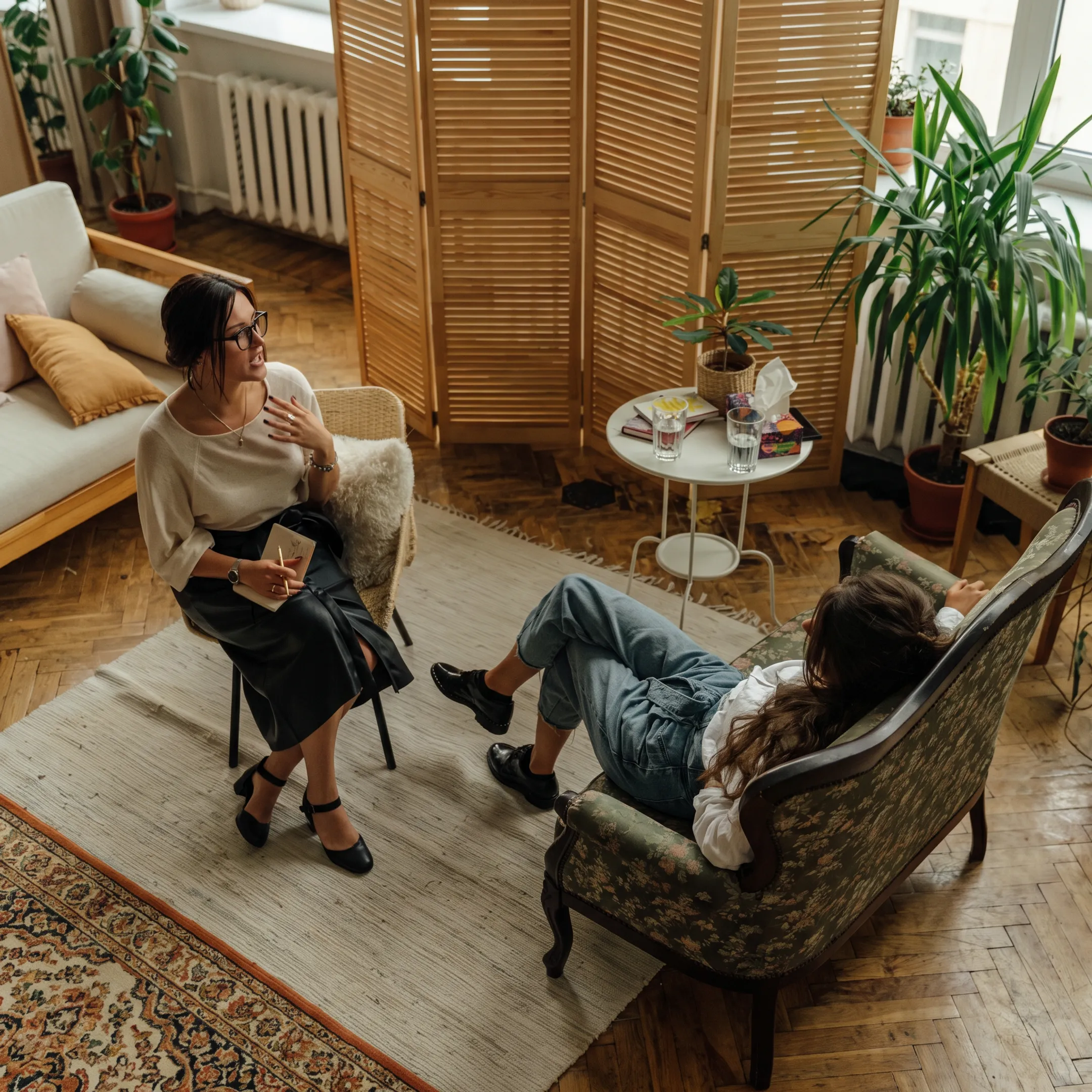 Behavioral health clinician providing personalized support during therapy