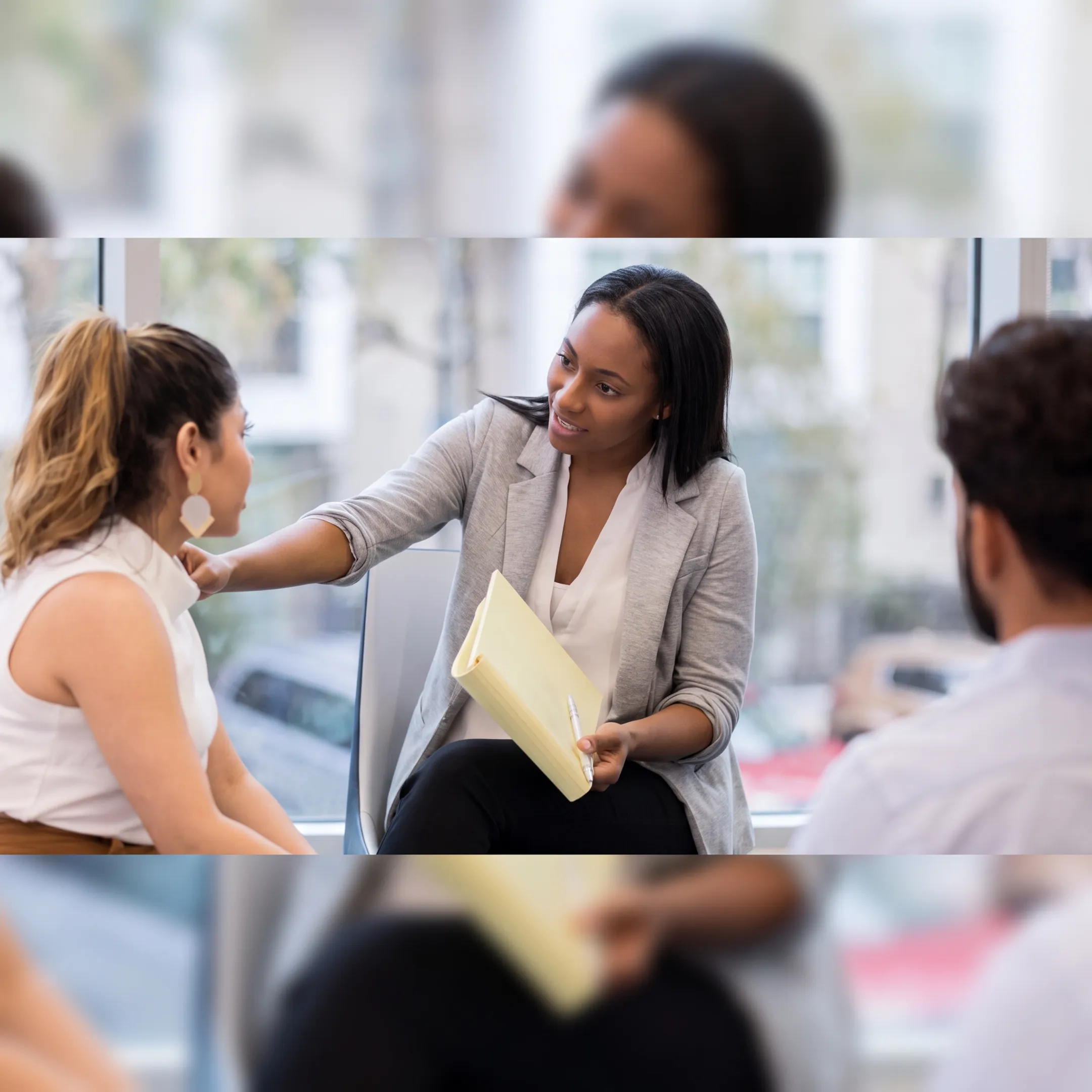 Behavioral health care team discussing an individualized schizophrenia treatment plan