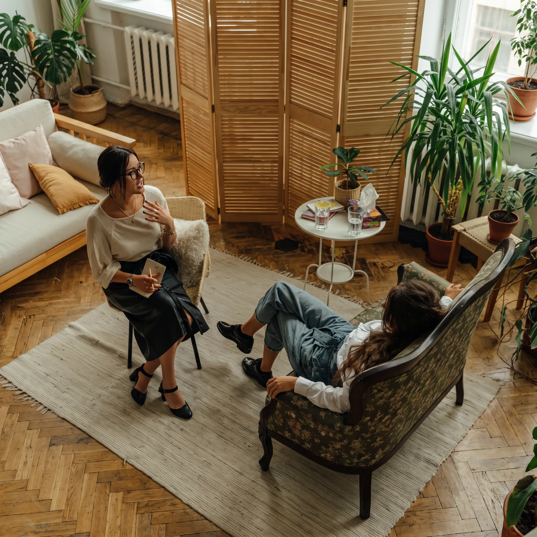 Adult patient receiving supportive therapy from a behavioral health clinician