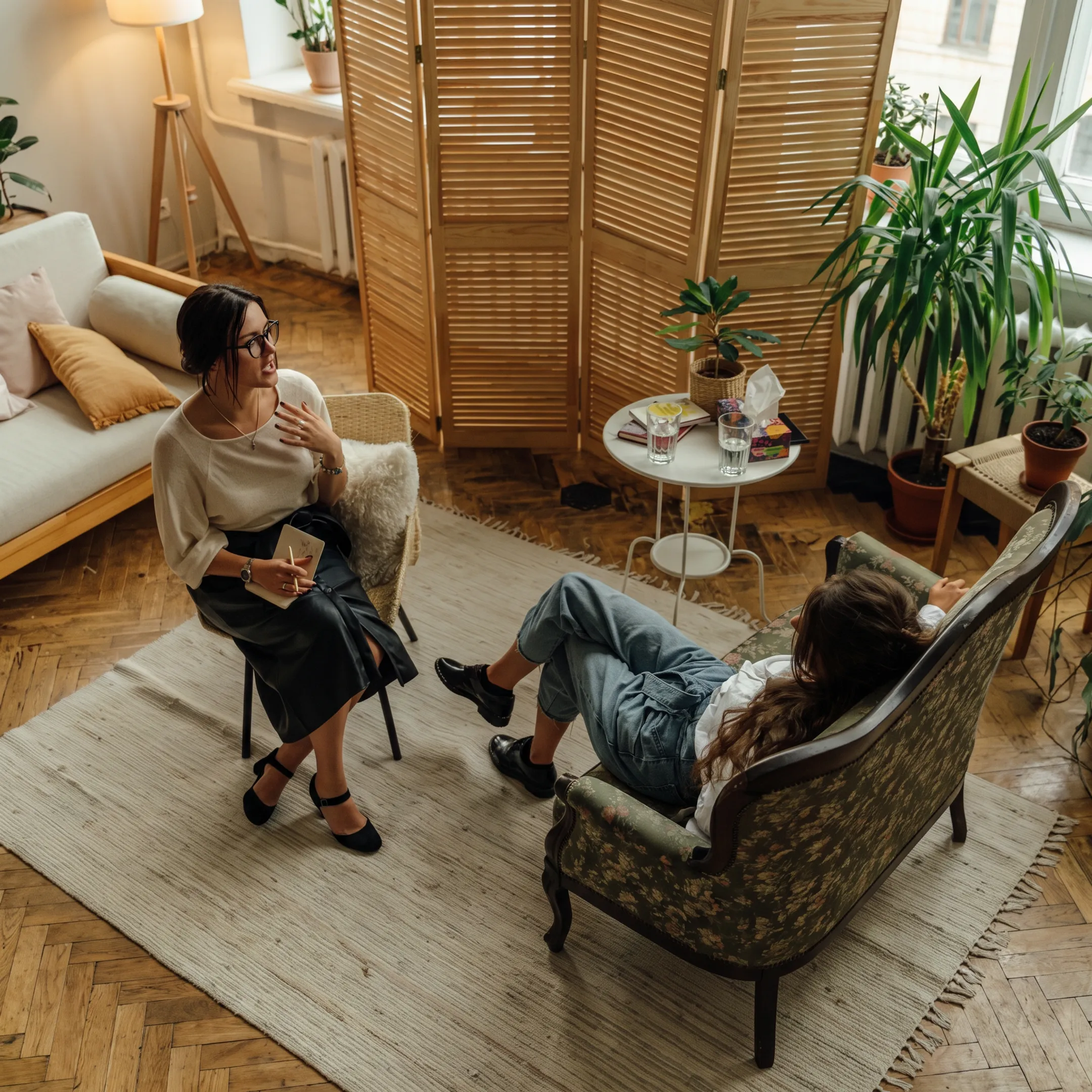 Therapist providing personalized depression support during a California treatment session