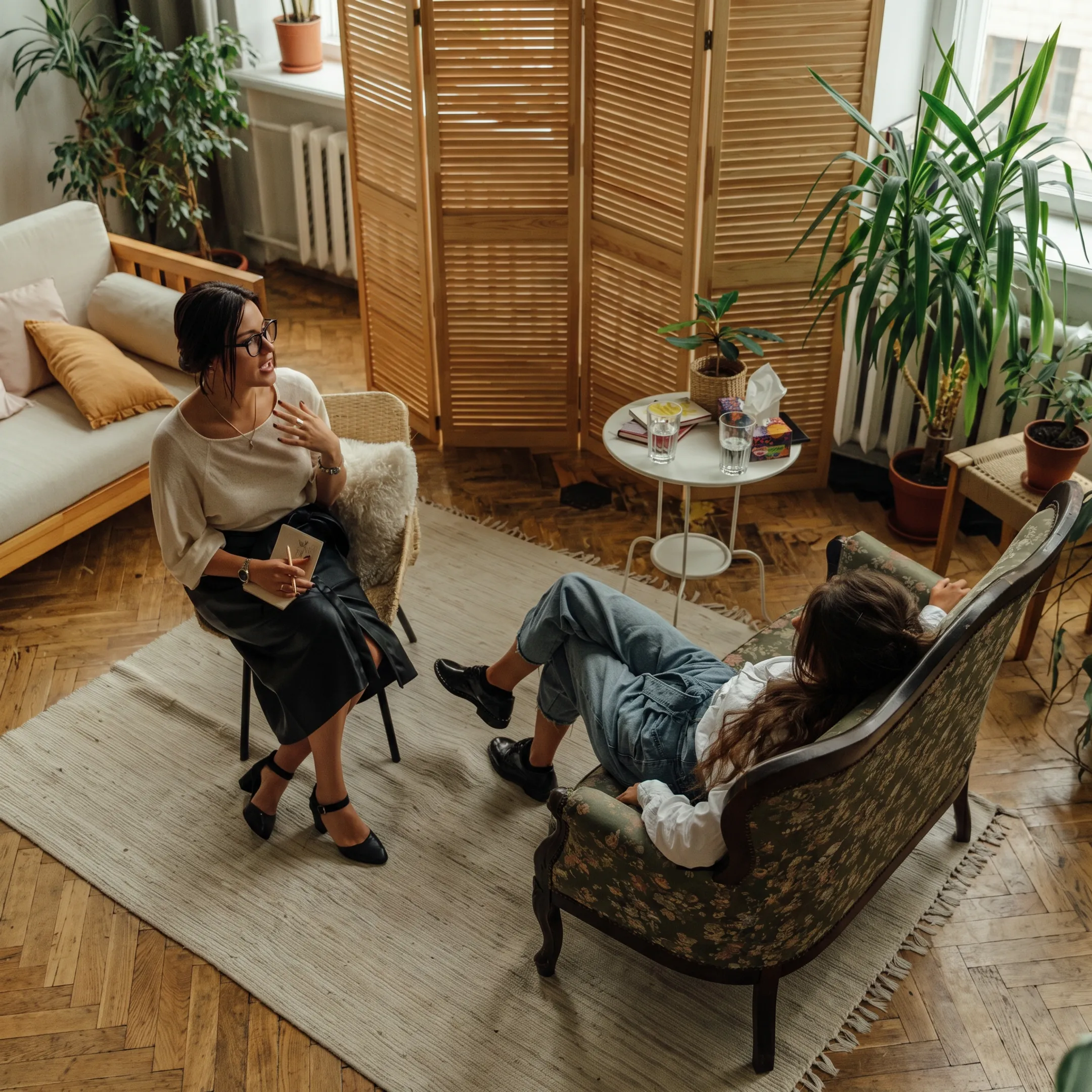 Clinician discussing individualized bipolar treatment with an adult client
