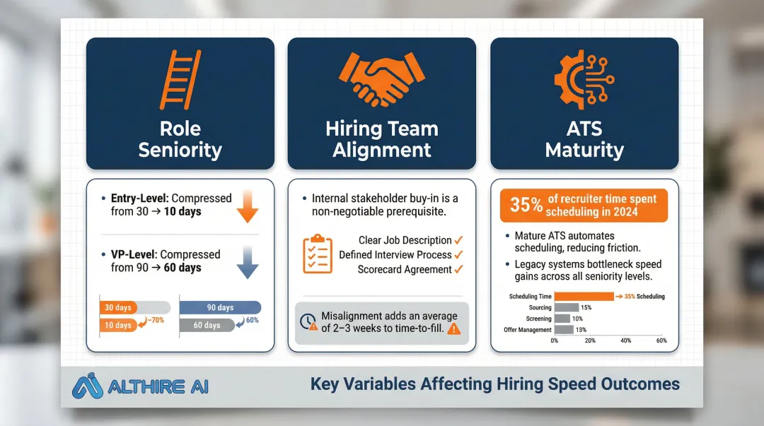 Three key variables affecting hiring speed results role seniority alignment tooling comparison
