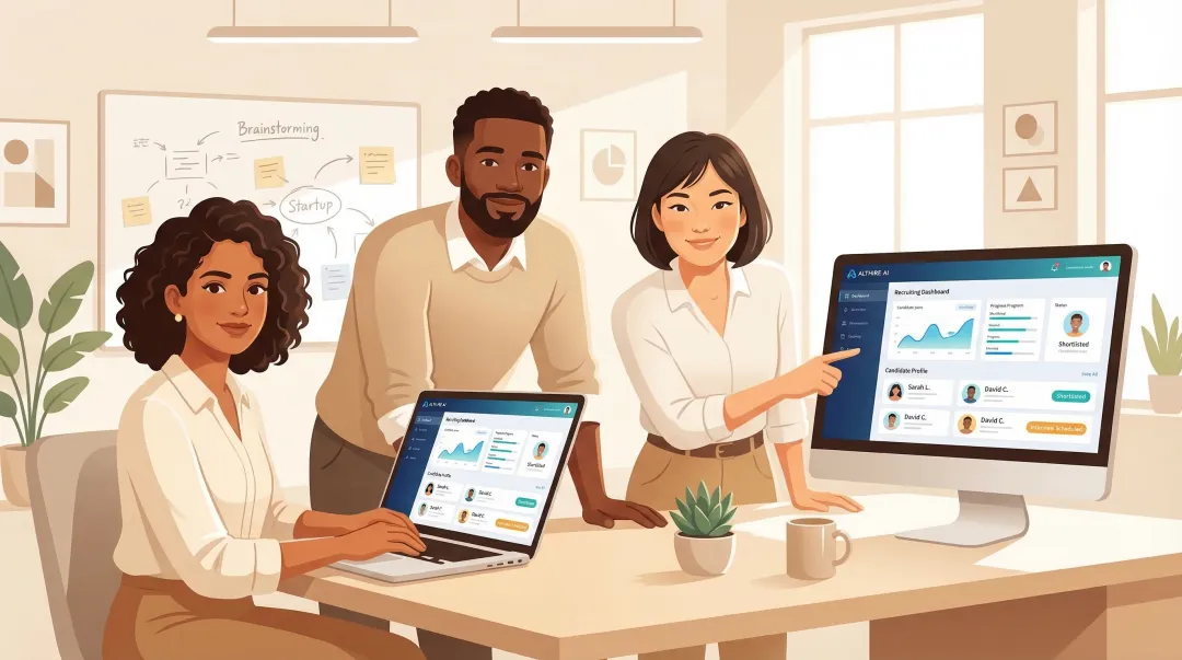 Small business team using recruiting automation software to manage multiple open roles