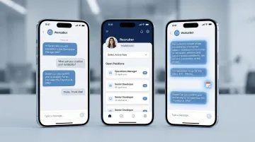 Conversational AI chatbot interface handling candidate screening and scheduling automation