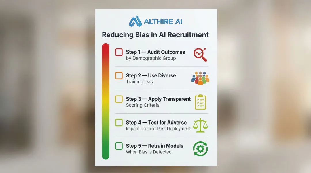 Five-step AI hiring bias mitigation checklist for responsible recruitment automation