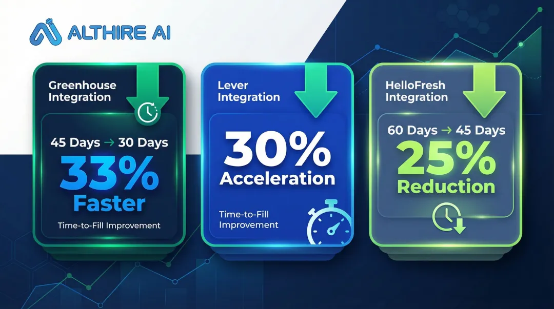 ATS integration time-to-hire reduction statistics comparison across three companies