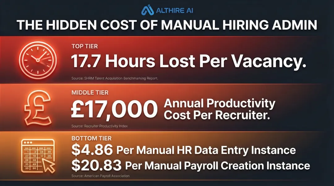Annual cost of disconnected ATS systems per recruiter breakdown infographic