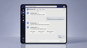 AI-powered HR virtual assistant chatbot interface resolving employee queries instantly