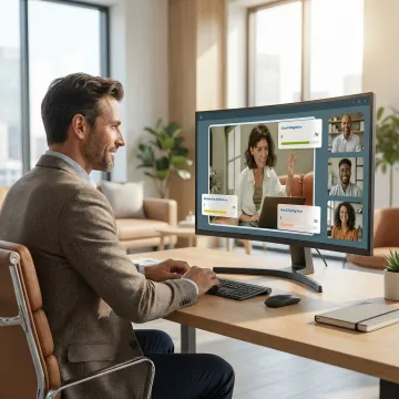 Recruiter reviewing AI-generated candidate interview report on a computer screen