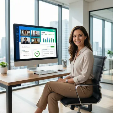 Recruiter using AI-powered talent acquisition platform to review candidate reports