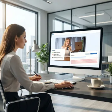 Recruiter reviewing AI-generated candidate assessment report on a computer screen