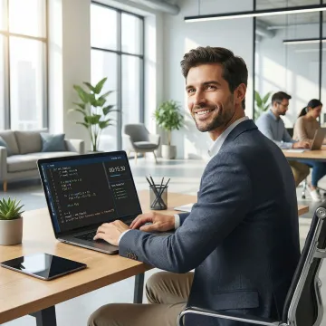 Developer completing a live coding assessment on a modern online platform during a technical interview