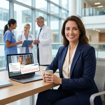 AI-powered healthcare recruiting platform interface showing candidate interview and analytics dashboard