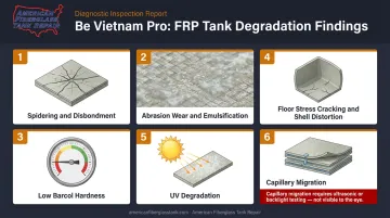 Six common FRP tank failure modes found during neglected inspection assessment